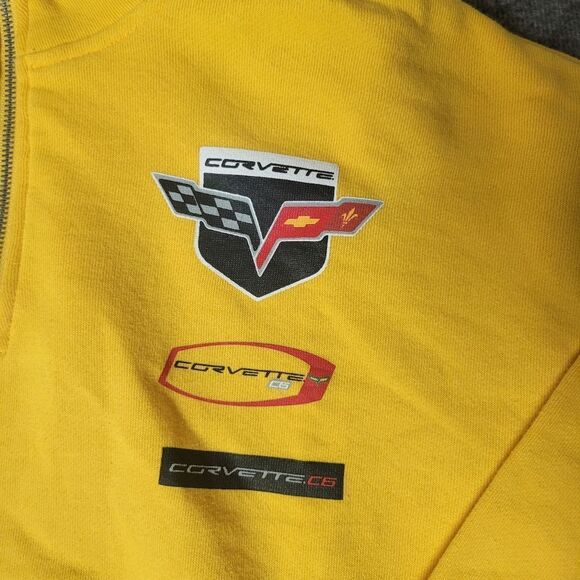Official GM Corvette Womens Jacket Size S Yellow 1/4 Zip Pullover Sweatshirt - Picture 3 of 9